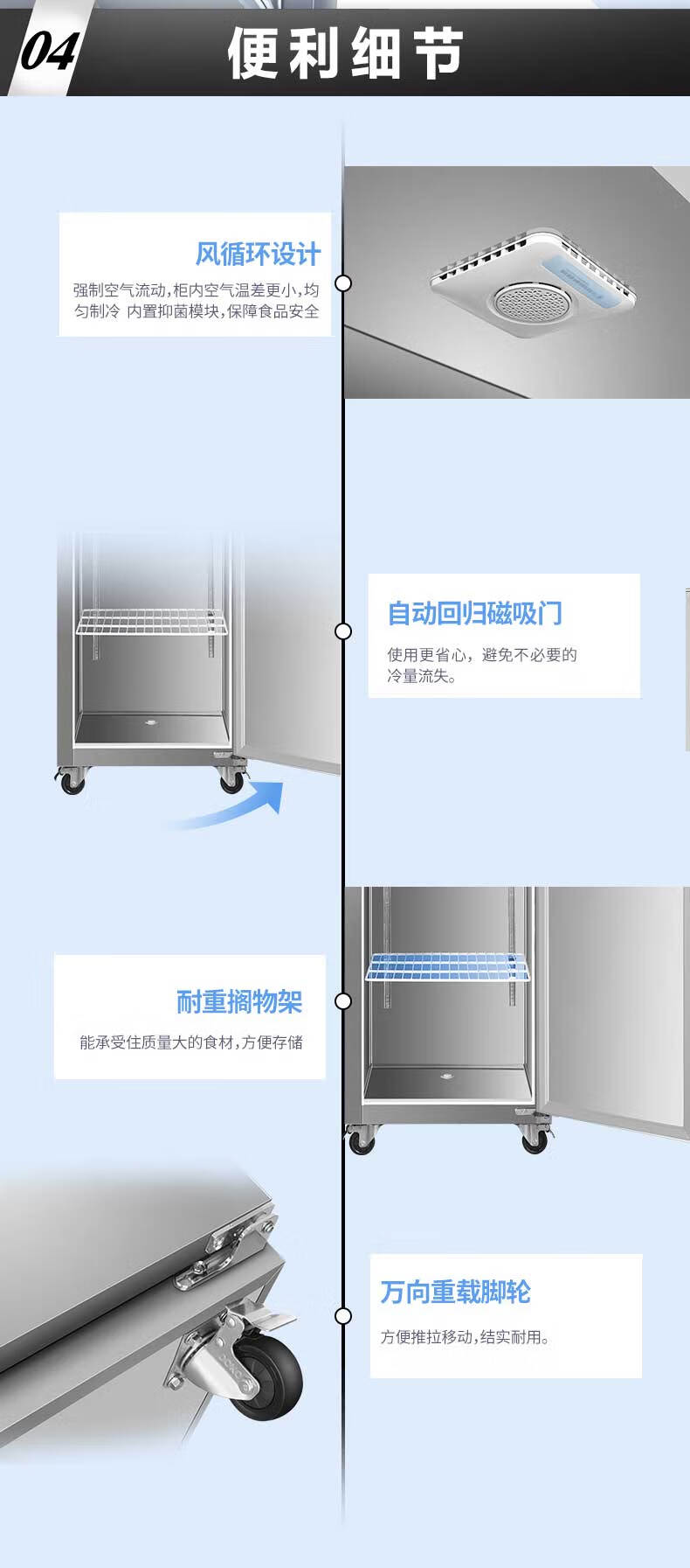 海尔（Haier）商用厨房冰柜450升 全冷冻电子温控冰箱 保鲜不锈钢橱柜冷柜 SLB-450D2