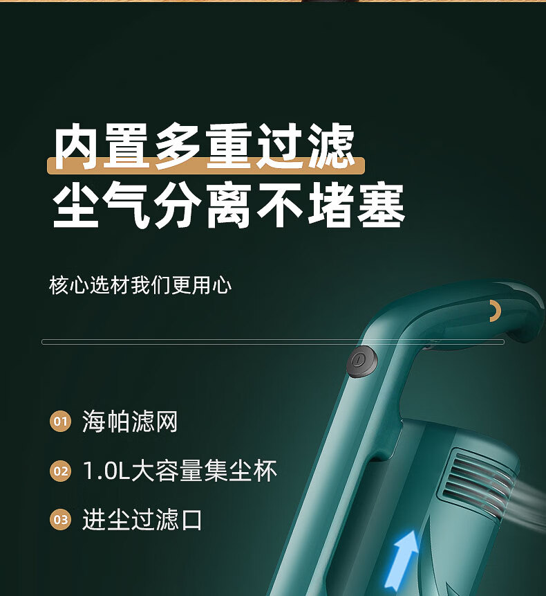 康佳（KONKA）家用小型大功率手持式吸尘机地毯两用大吸力 吸尘器 KZ-A88