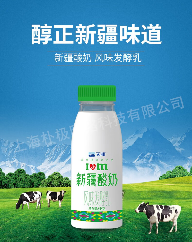 天润（TERUN）新疆浓缩原味酸奶低温 风味发酵乳整箱 245g*8瓶