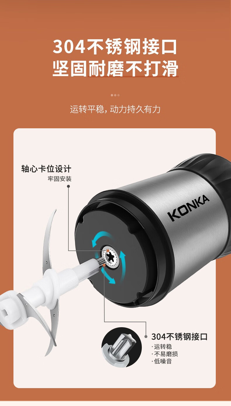 康佳（KONKA）绞肉机家用1.8升电动多功能肉馅机婴儿辅食机 KJ-R201