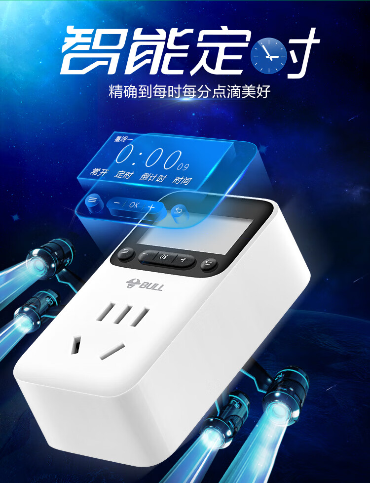 公牛（BULL）定时器插座/新国标电子定时通断电 20组定时器插座/转换器 7天24小时循环 GND-1