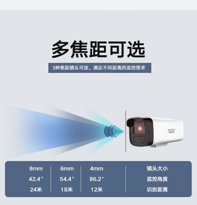 海康威视HIKVISION 监控摄像头 200万高清红外夜视POE远程监控器 200万红外POE版IPC-B12HV3-IA 4MM焦距