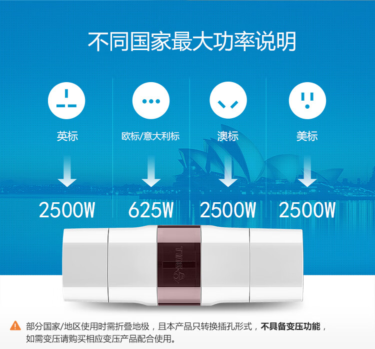 公牛（BULL）多国旅行转换器/转换插头/电源转换器 适用200多个国家与地区 GN-L07