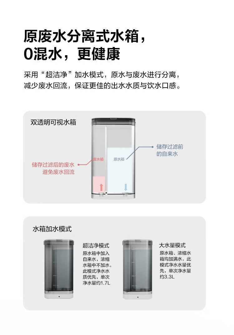 萤石（EZVIZ）ES100T智能台式净饮机 家用反渗透过滤母婴饮水一体机既加热免安装萤石ES100T智能台式净饮机