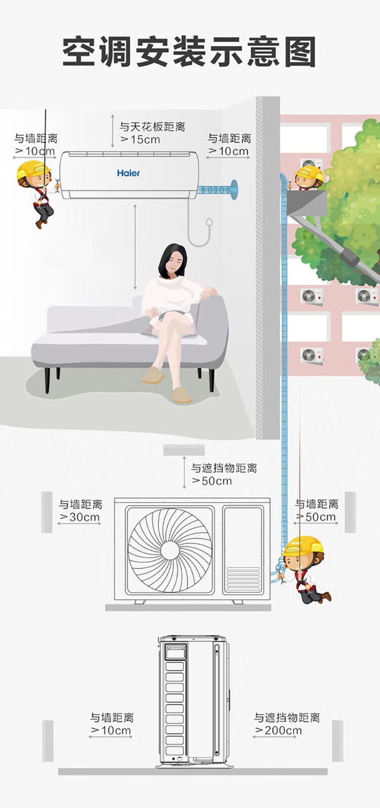 海尔（Haier）大1匹壁挂式空调 快速冷 PID变频 一级能效低噪自清洁 空调挂机 KFR-26GW/B0MCA81