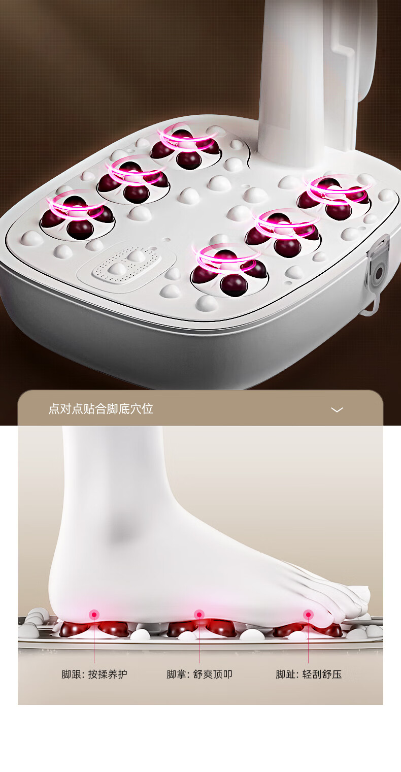 蓓慈（Beici）足浴盆 （白色）【吴昕推荐】全自动泡脚桶 加热足按摩（电动转盘+38cm桶高+漏保开关） BZ305H1