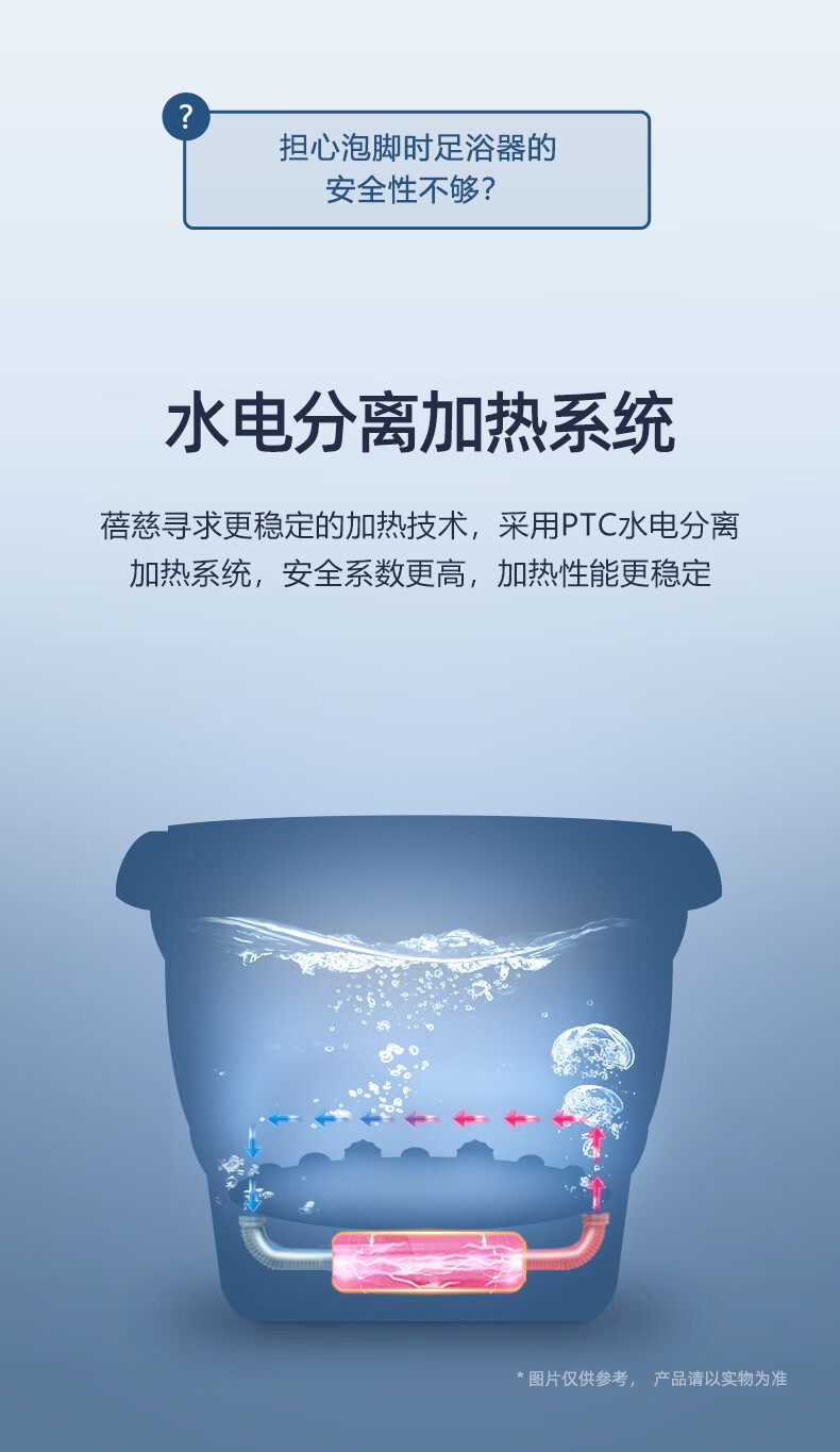 蓓慈（Beici）足浴盆 （木槿粉）小风琴折叠足浴盆泡脚桶 全自动电动加热按摩（无线遥控+三档控温） BZ312A2