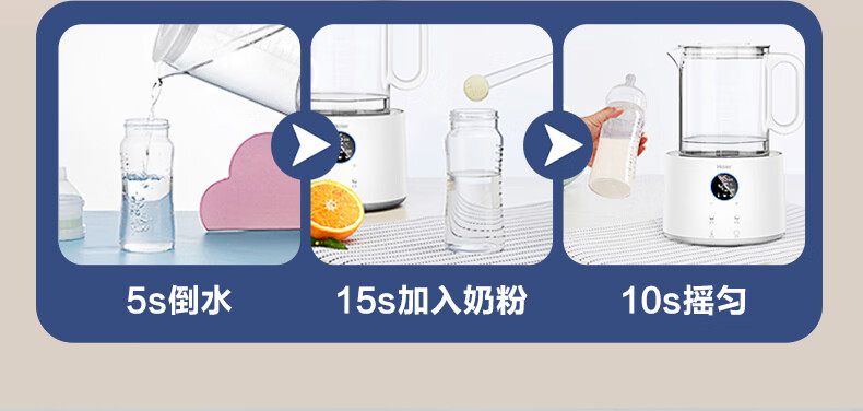 海尔（Haier） HBM-H202家用1.2L多功能恒温电热水壶 高硼硅玻璃壶 烧水壶恒温调奶器 奶粉冲泡机 白色电水壶
