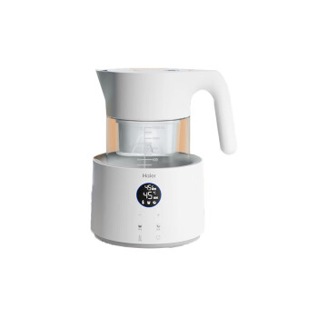 海尔（Haier） HBM-H202家用1.2L多功能恒温电热水壶 高硼硅玻璃壶 烧水壶恒温调奶器 奶粉冲泡机 白色电水壶