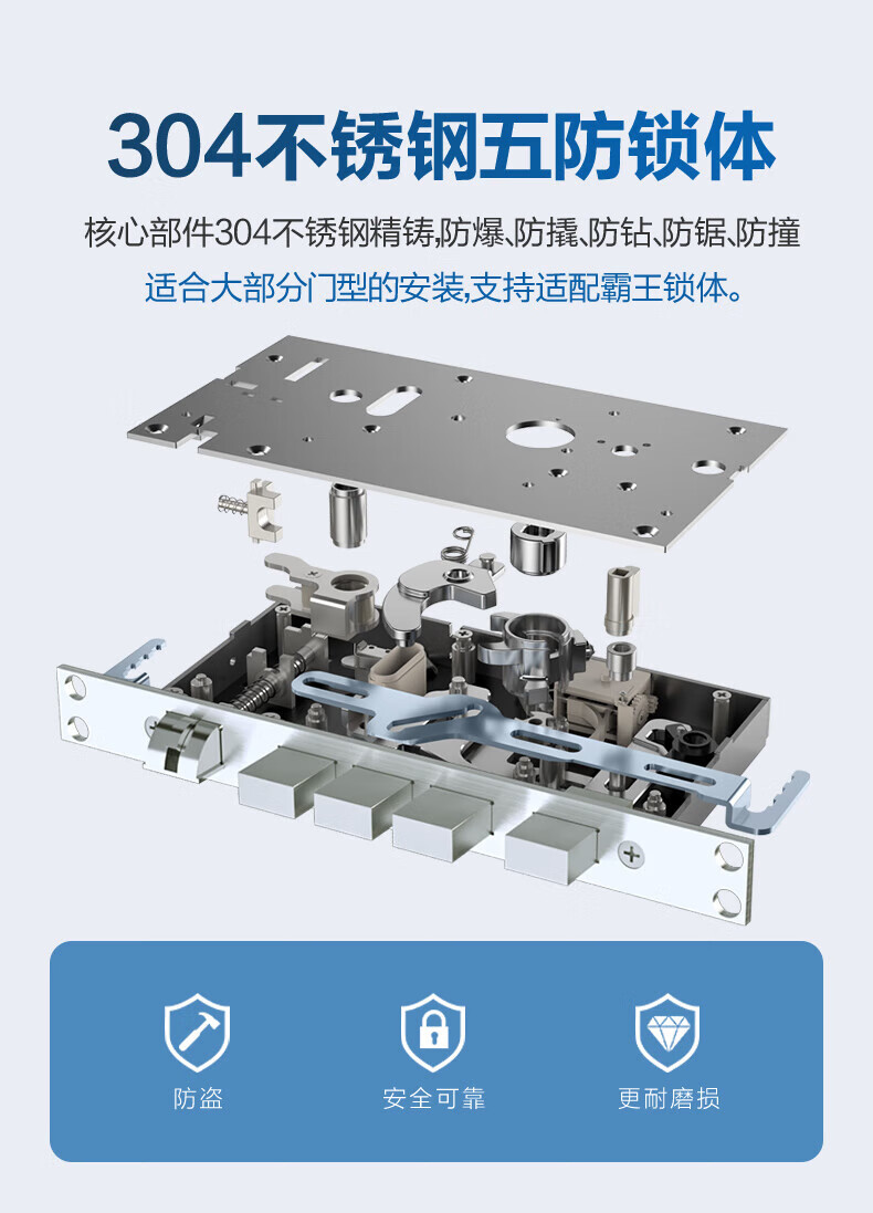 海尔（Haier）HFH-19ES  指纹锁家用智能门锁 防盗门电子密码锁智能锁联网款 单机版