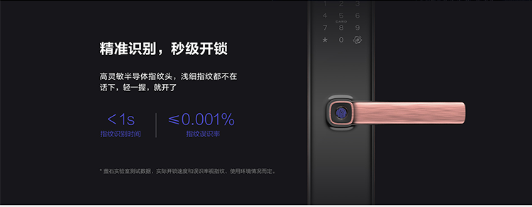 萤石（EZVIZ）握开式智能锁 防盗门锁 单机版指纹锁墨玉黑（含安装）LT63