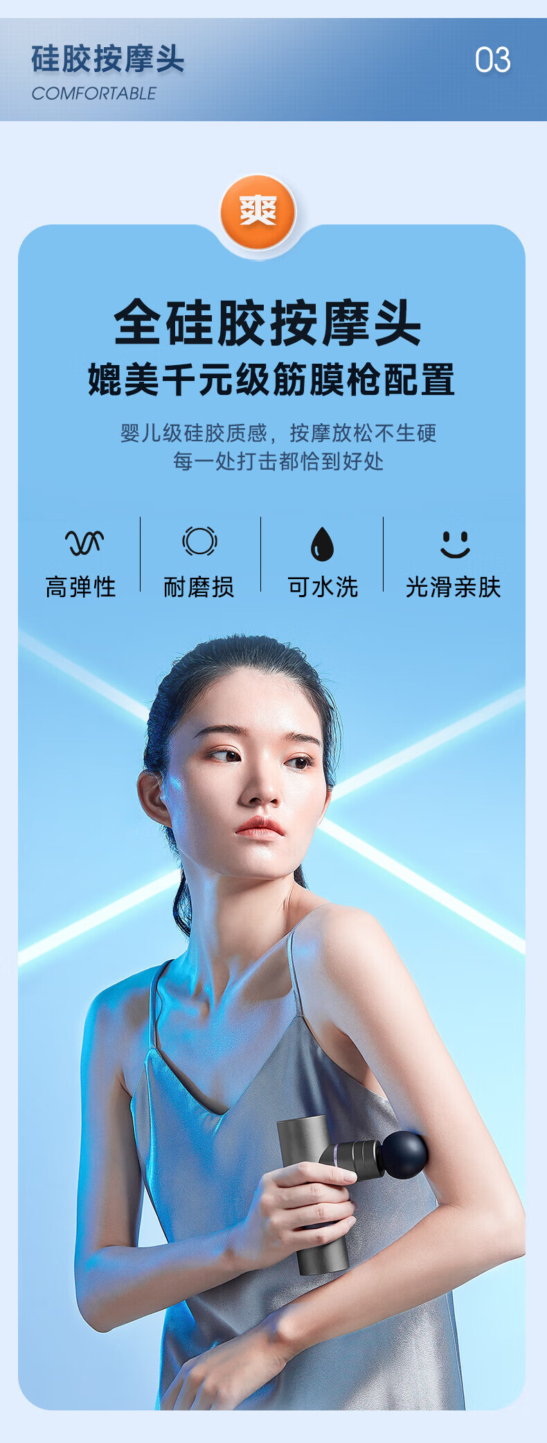 云康宝（Yolanda）筋膜枪按摩器智能肌肉深层放松按摩仪金属颈膜枪 CM20C 黑色