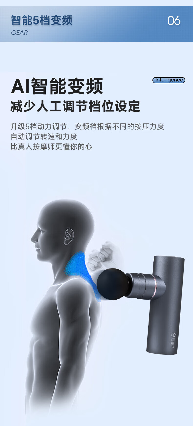 云康宝（Yolanda）筋膜枪按摩器智能肌肉深层放松按摩仪金属颈膜枪 CM20C 黑色