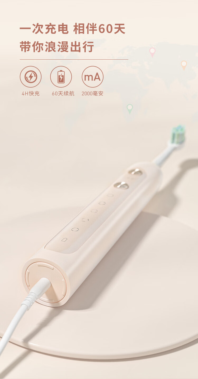 超人（SID） 情侣电动牙刷成人软毛超声波洁牙杜邦刷头送女男朋友生日礼物礼RT860白