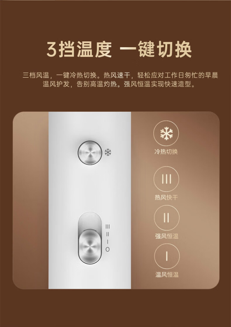 超人（SID） 负离子家用大功率大风力电吹风吹风筒女士迷你便携发廊理发店专用小巧型 RD72030典雅白