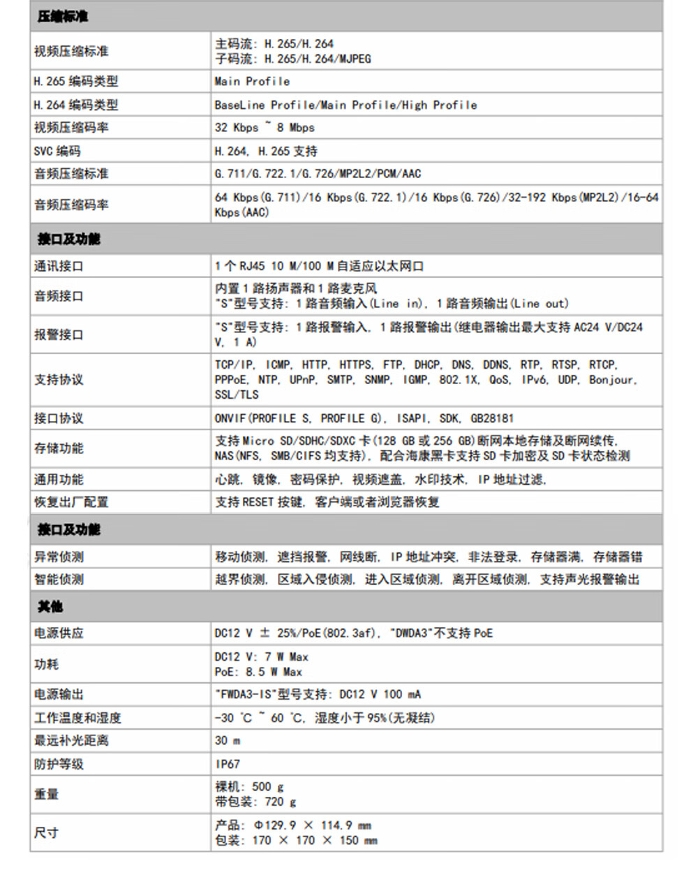 海康威视HIKVISION 监控器摄像头星光级室外内智能警戒网线供电报警  DS-2CD3326FWDA3-IS 200万 4mm