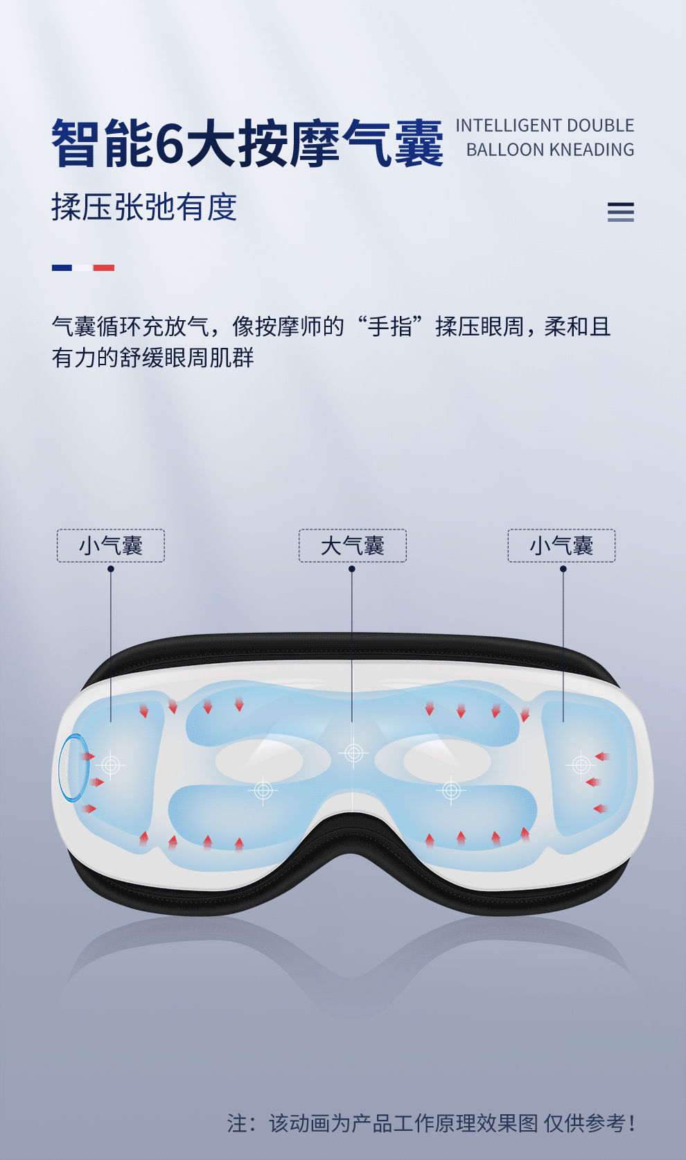 迪斯（Desleep）眼睛眼部按摩仪儿童护眼仪 眼保仪眼镜热敷眼罩按摩器成人生日送女友学生礼物 F09 白色