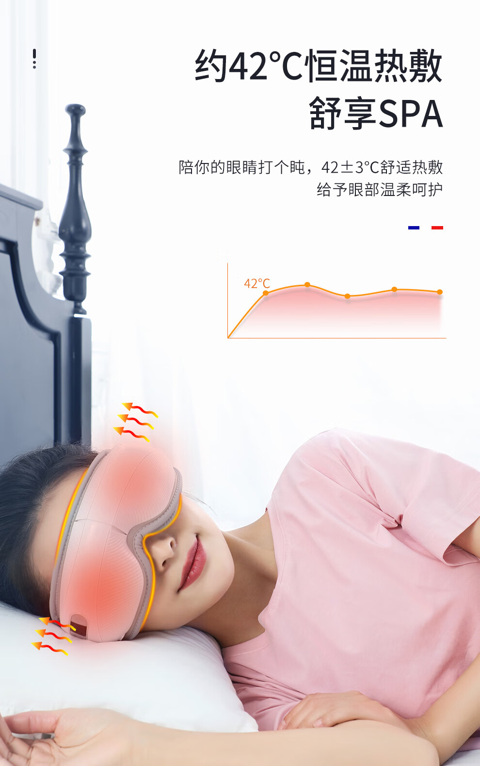 迪斯（Desleep）手控版眼部按摩仪 眼部按摩仪 按摩器 护眼仪 热敷 眼罩音乐 手势控制款 DE-F320（白色)