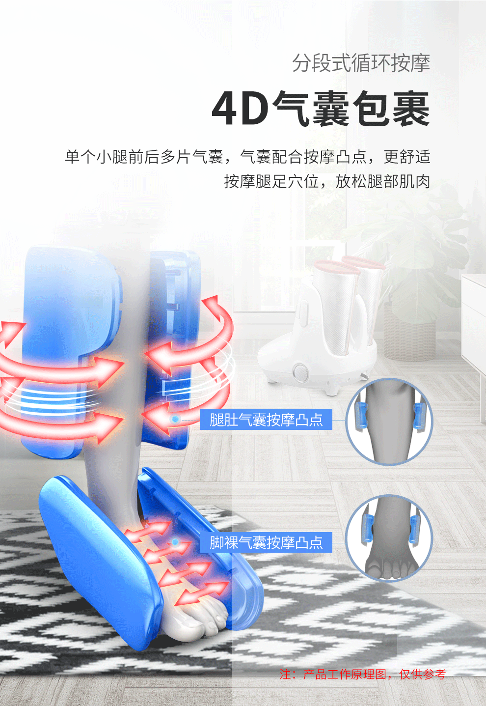 迪斯（Desleep）足疗机家用足部足底腿部按摩器脚部脚底按摩仪美腿机仪 送长辈父母礼物 贵宾银 DE-F16 pro 魅力银