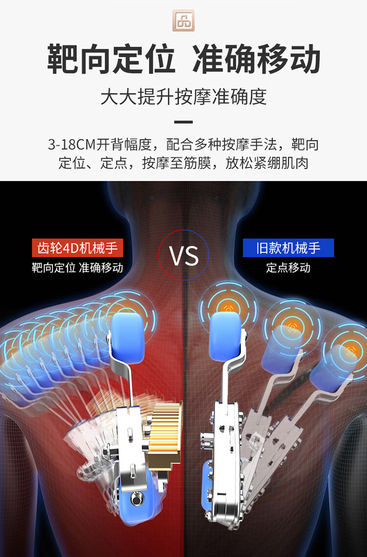 迪斯（Desleep）按摩椅 家用全身智能 4D按摩太空舱 零重力 全自动 多功能 电动按摩椅 DE-A22L（琥珀金）