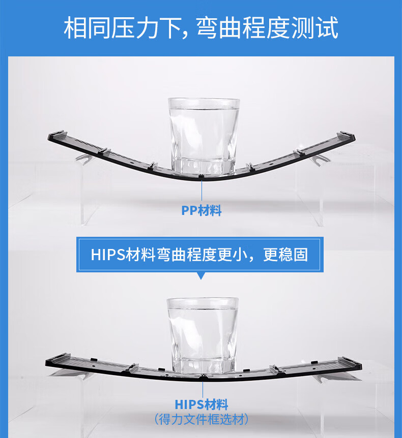 得力 (deli)四联文件框 文件架子置物架 文件夹收纳盒立式 书架 桌面资料架 置物架书立架 浅灰 78983