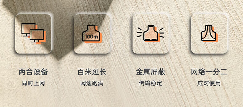 SAMZHE山泽 网线分线器 一分二同时上网网络三通头 网线延长 网络转接头 黑色两个装SZ-H202/