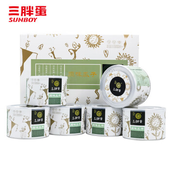 三胖蛋（sanpangdan） 坚果零食大礼包 原味瓜子中端礼盒218g*6罐