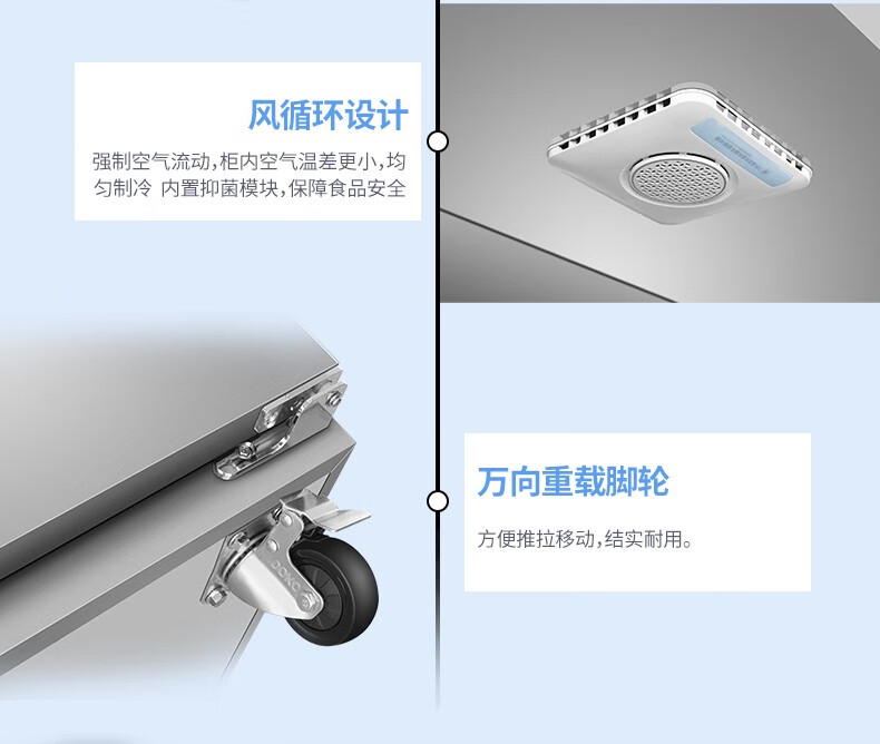 海尔（Haier）商用厨房冰柜980升 全冷藏冷冻双温冰箱 店饭店餐厅食堂保鲜不锈钢橱柜冷柜SLB-980C2D2