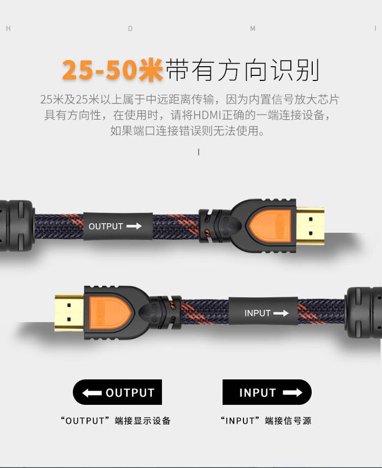 SAMZHE山泽 HDMI高清线 4K数字高清视频线  PS4电视机机顶盒连接线 加粗款2米 20AM13 长/