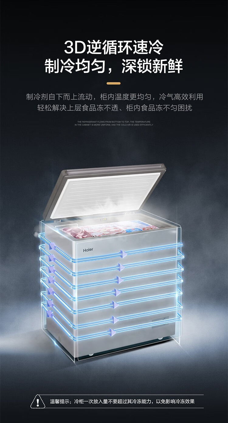 海尔（Haier）一级能效家用小冷柜小家用冷冻保鲜柜冷藏冷冻转换冰柜节能卧式速冻冰柜 BC/BD-100GHPC