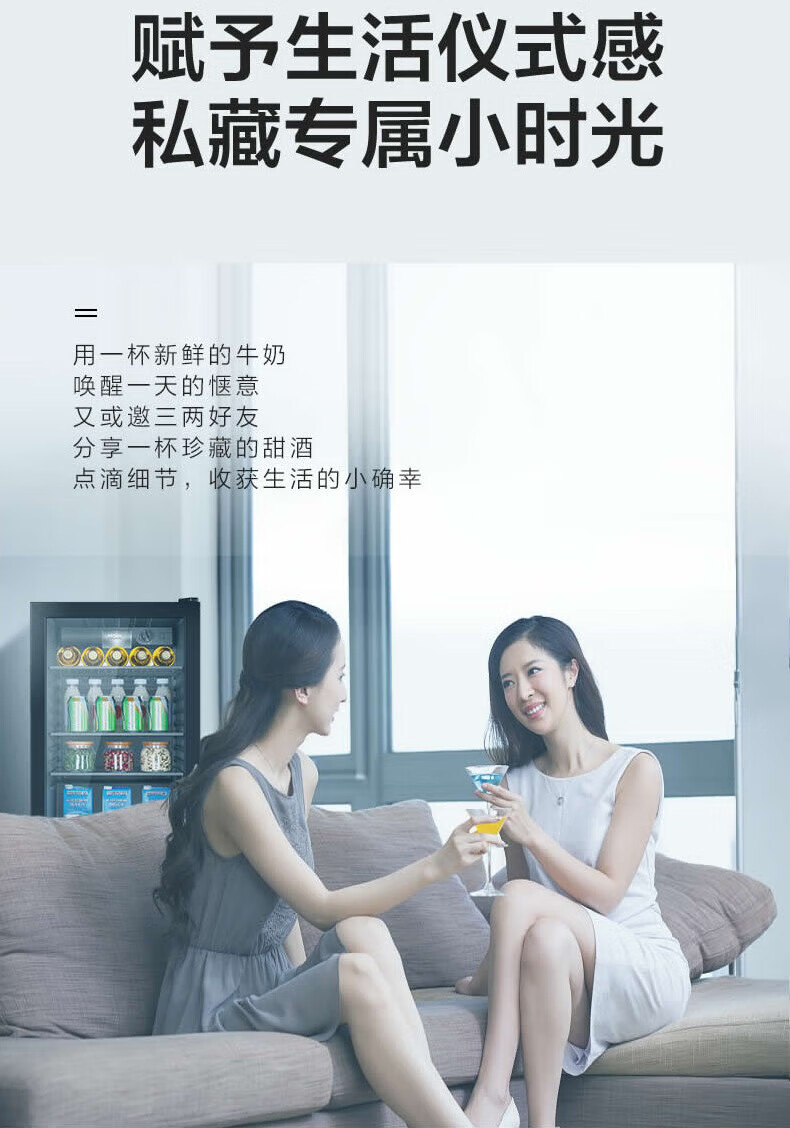 海尔（Haier）LC-98H 立式98升冰吧 饮料茶叶水果冷藏保鲜柜 展示柜 小型冰箱
