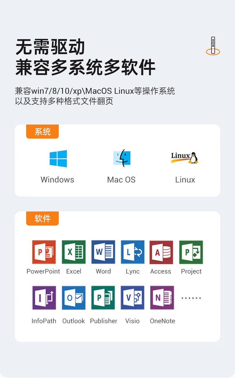 SAMZHE山泽 SZ-FYBC1红光翻页笔黑色充电/