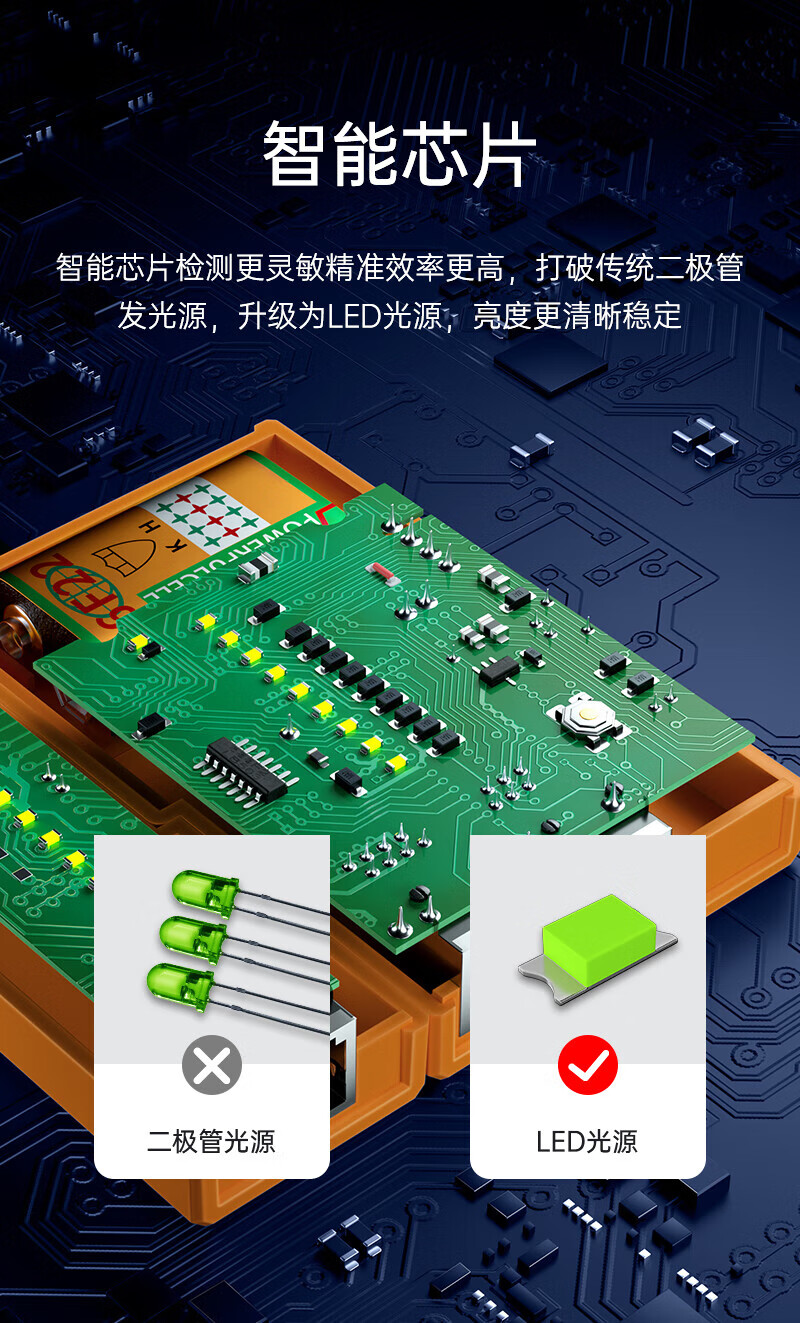 SAMZHE山泽 网线测试仪多功能测试器电脑网络水晶头电话线工程家用智能测试仪测通器黄色CS-20/