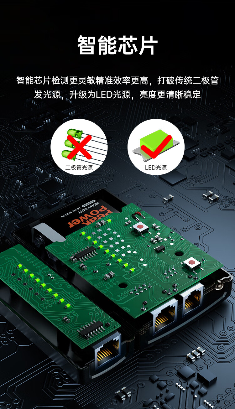 SAMZHE山泽 SZ-N168 网线测试仪 多功能测线仪电脑网络水晶头电话线工程 家用网络测通器黑色/