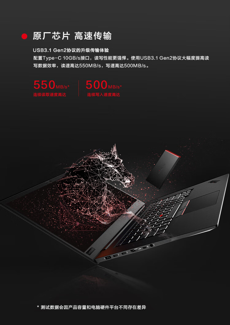 联想（Thinkplus）X320 移动固态硬盘高速手机电脑薄便携移动硬盘 256G