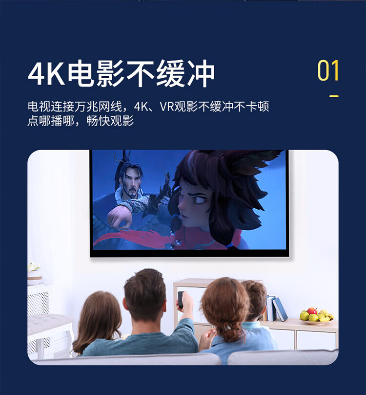 山泽(SAMZHE) 七类网线 Cat7类屏蔽8芯双绞线 工程级万兆网络连接线 成品跳线 黑0.5米CAT-7005H