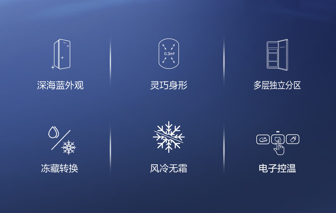 海尔（Haier）冰柜家用小型一级能效减霜80%迷你可调节单温冷藏柜冷冻柜钢化玻璃面板 BC/BD-103HMC
