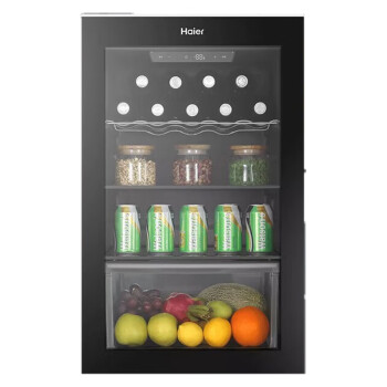 海尔（Haier）客厅办公室饮料水果茶叶酒水冷藏保鲜柜透明玻璃门 ｜电子温控｜核膜保湿｜LC-113LHS6D1