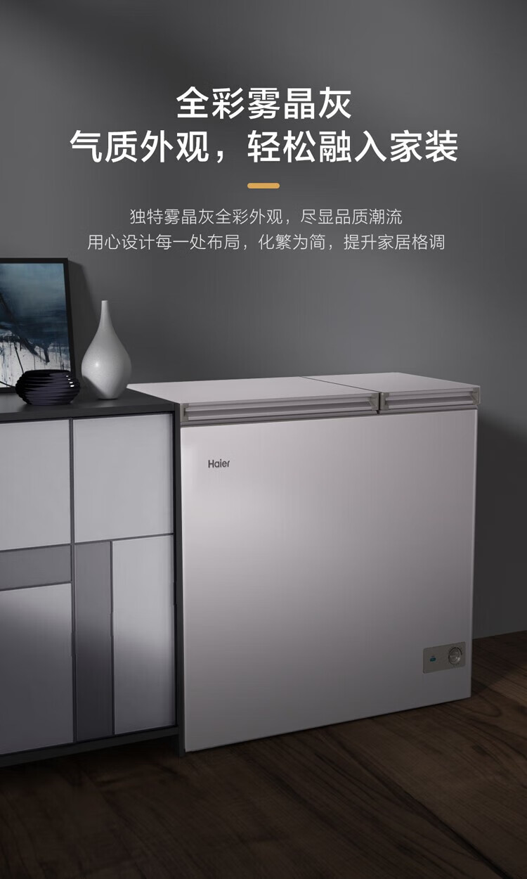 海尔（Haier）冰柜家用双温冰柜商用冷藏冷冻双箱双温冷柜节能省电冷柜FCD-251LHKPT