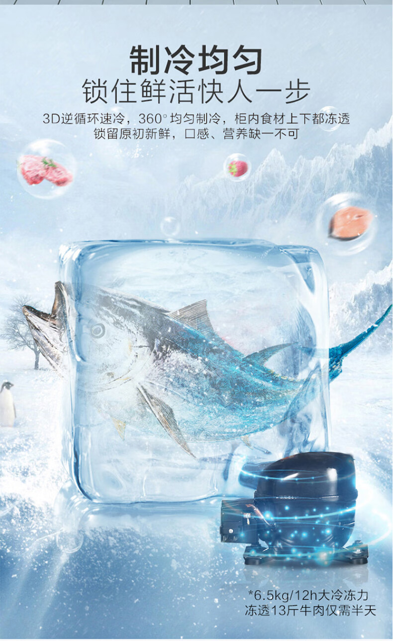 海尔（Haier）冰柜家用冷冻冰柜 双箱双温柜两用大冷冻小冷藏卧式双温冷柜FCD-215GHXPC
