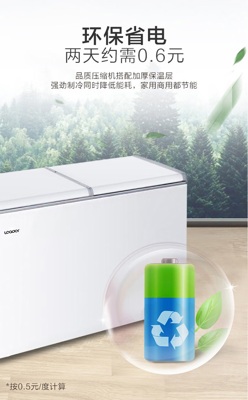 海尔（Haier）冰柜家用冷冻冰柜 双箱双温柜两用大冷冻小冷藏卧式双温冷柜FCD-215GHXPC
