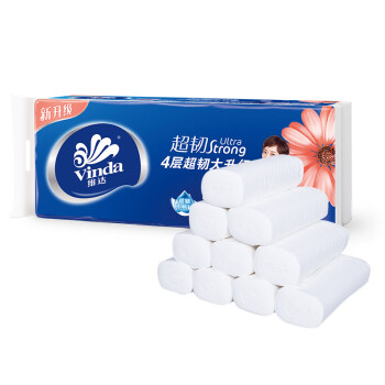 维达卫生卷纸 无芯卷纸 超韧4层100g卫生纸巾 10卷/提 V4407
