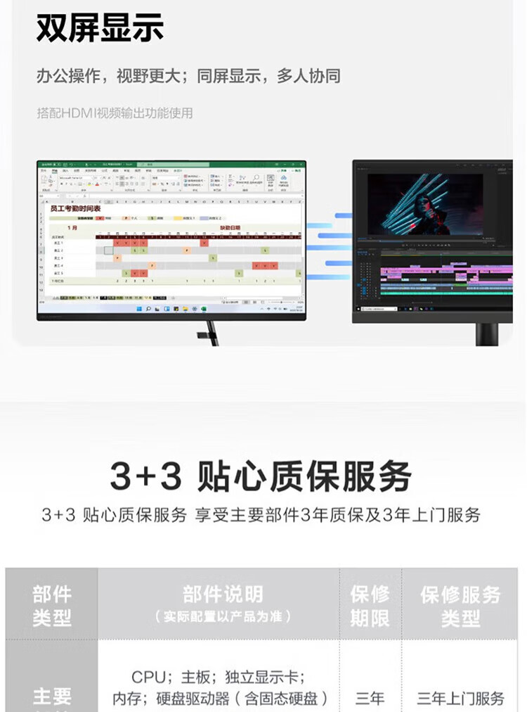 联想（Lenovo）商用办公家用电脑小新24-IAP i5-12450H 16G 512/W11  集成 黑色 摄像头 双麦克 无线键鼠