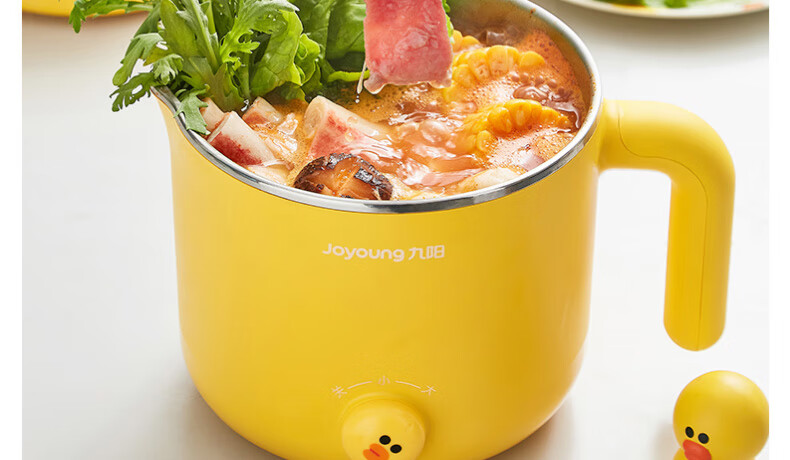 九阳（Joyoung）LINE联名布朗熊电火锅学生宿舍家用多功能迷你1.2L小功率电热电煮锅K12-D603 LINE联名款-布朗熊