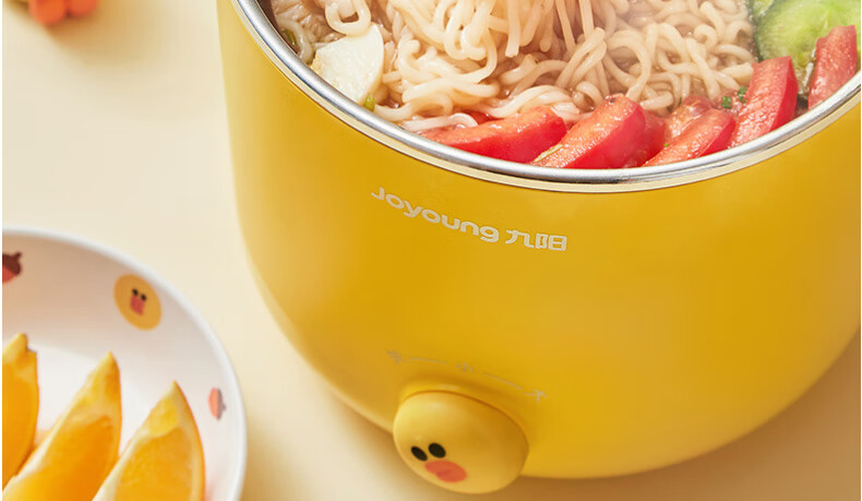 九阳（Joyoung）LINE联名布朗熊电火锅学生宿舍家用多功能迷你1.2L小功率电热电煮锅K12-D603 LINE联名款-布朗熊