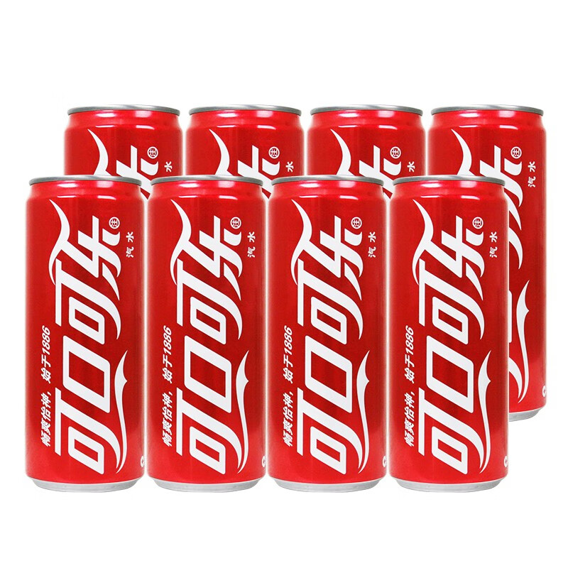 可口可乐 可乐含糖汽水碳酸饮料330ML*24半塑包罐装