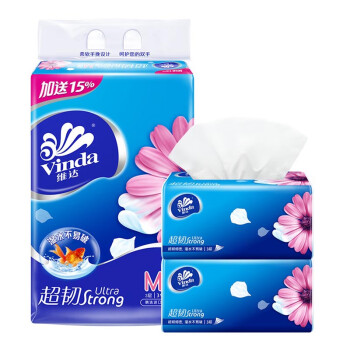 维达（Vinda）超韧抽纸M号150抽 维达抽纸 3包/提 V2182