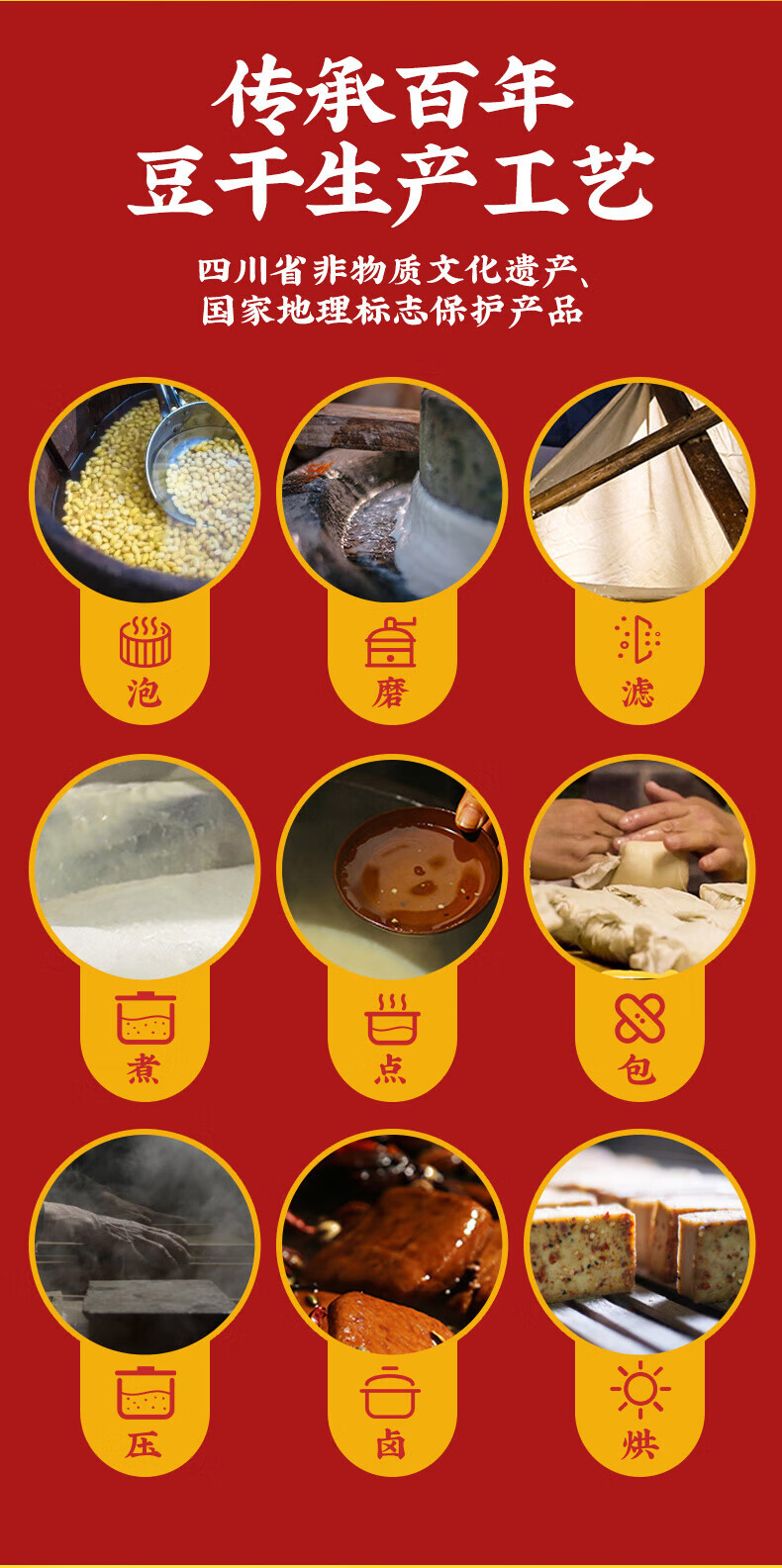 好巴食南溪豆干468g*3袋（五香/麻辣/烧烤）各一袋 宅家办公室出游便携