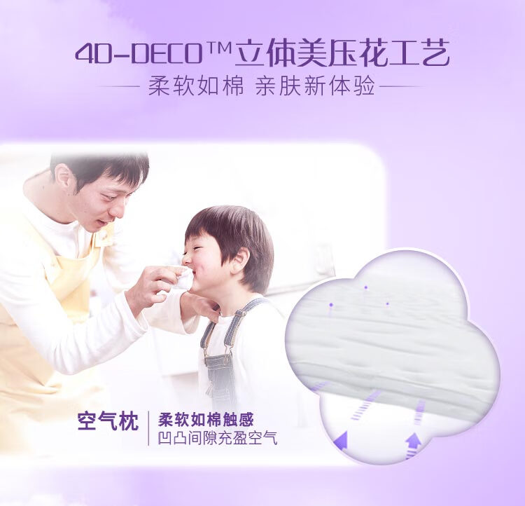 维达（Vinda）立体美抽纸棉韧3层90抽 4D压花面巾 卫生纸巾 24包/箱 V2834