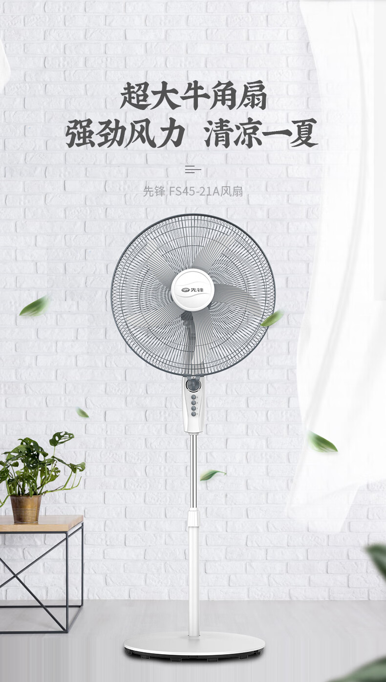 先锋（SINGFUN）大风量电风扇 家用定时五叶落地扇 FS45-21A
